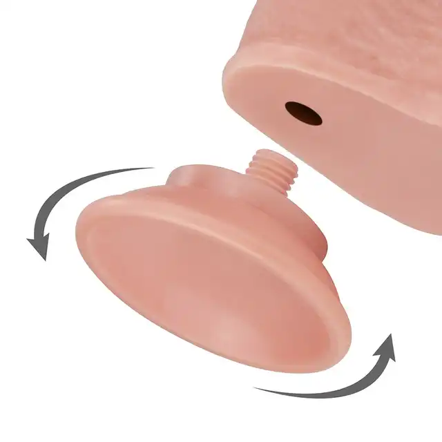 LoveToy - Sliding Skin Dual Leyer Dong 9". Hiperrealistyczne duże dildo z odczepianą przyssawką