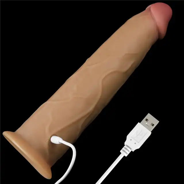 LoveToy - Wibrator 9.0'' Dual Layered Platinum Silicone Rotator. Realistyczne doznania, nowoczesna technologia