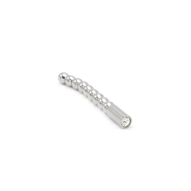 Kiotos SteelSeries - Solid Plug Beaded Curved Small. Dilator z zakrzywioną formą i ozdobnym kryształkiem – 8 mm