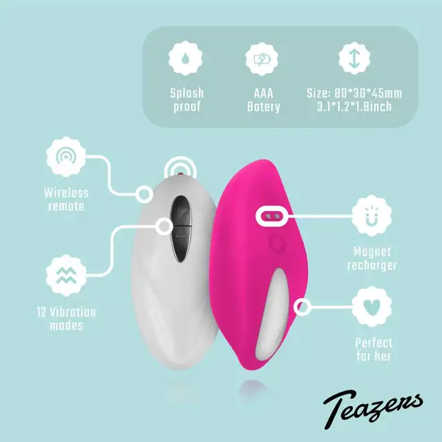 Teazers - Mini Vibrator With Remote Control. Dyskretny wibrator łechtaczkowy z pilotem, idealny towarzysz dla miłośników zabawy incognito