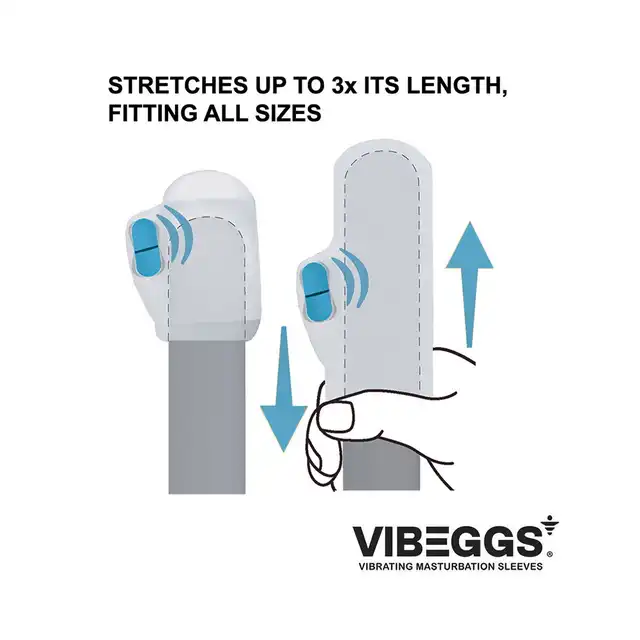 VIBEGGS - Naughty Nubs Vibrating Masturbation Sleeve. Wibrujący rękaw do masturbacji z miękkimi wypustkami, nowa generacja przyjemności
