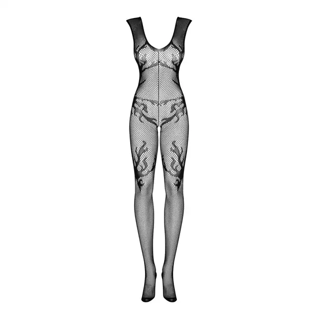 Obsessive - Bodystocking F240. Elegancki i zmysłowy bodystocking dla kobiet, który łączy wygodę z seksownym wyglądem