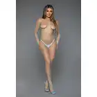 BeWicked - Cannot Hide Bodystocking TUR/OS. Turkusowy bodystocking z siateczki, otwarty krok i wyeksponowane pośladki do uwodzenia