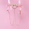 Sportsheets - S&amp;M Peaches ‘n CreaMe Collar with Nipple Clamps Cream. Urocza obroża z klamerkami na sutki, brzoskwiniowy soft BDSM
