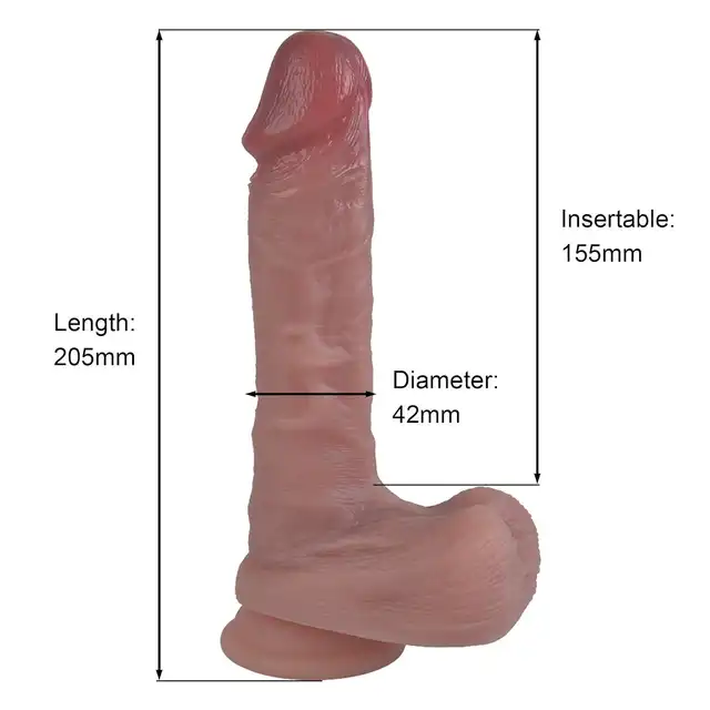 Erospace - Natural Play D2. Realistyczne dildo 20,6 cm wyjątkowa przyjemność z wysokiej jakości silikonu