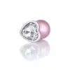 B-Series - Pearl Pink Heart Plug Clear M. Korek anany wykonany z wysokiej jakości stali nierdzewnej, ozdobiony pięknym kryształkiem w kształcie serca w rozmiarze M