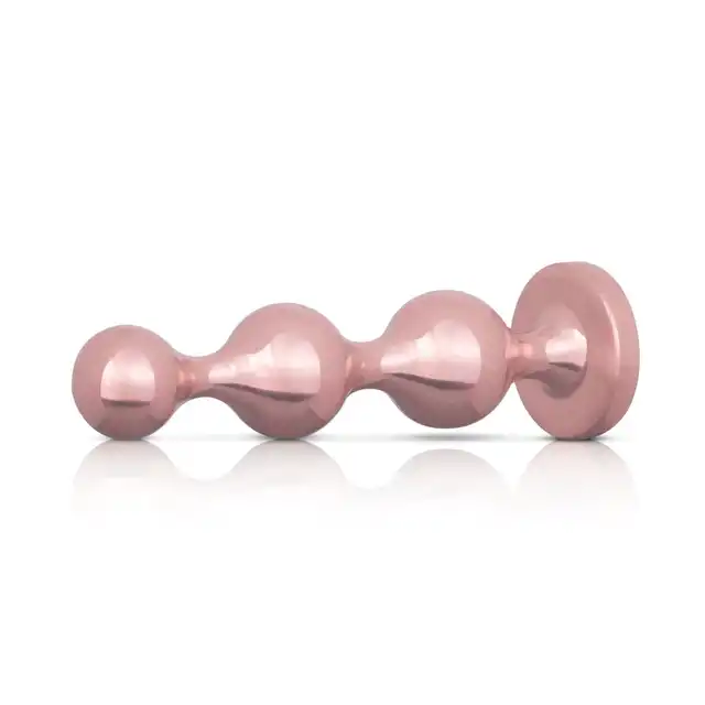 Rosy Gold - Metal Butt Plug Set 3 Pieces Rose Gold. Elegancki zestaw metalowych wtyczek analnych o wyjątkowej konstrukcji