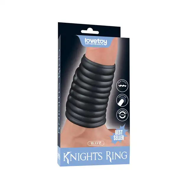 LoveToy - Wave Knights Ring Vibrating Penis Sleeve. Wibrująca nakładka na penisa zwiększająca stymulację i wytrzymałość