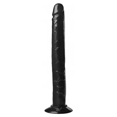 XR Brands - The Tower of Pleasure Huge Dildo. Ogromne czarne dildo z przyssawką, stabilna i solidna konstrukcja, mega stymulacja
