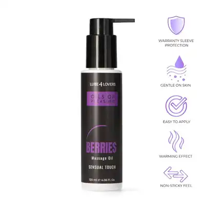 Lube4Lovers - Oils of Pleasure Forest Fruits 120ml. Olejek do masażu o zapachu owoców leśnych z efektem rozgrzewającym