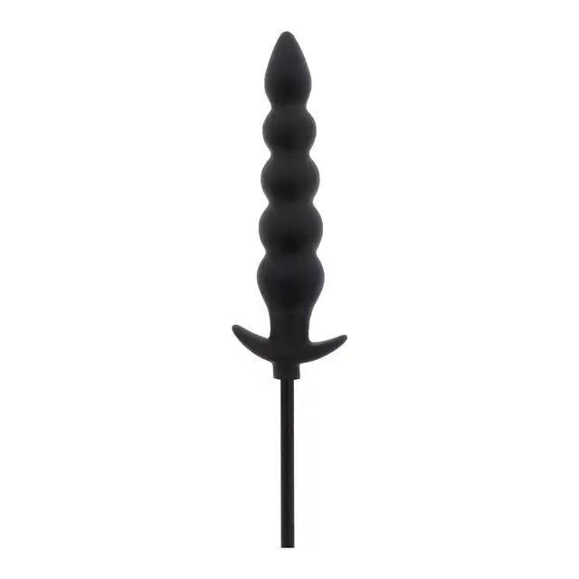 Hidden Desire - Inflatable Ribbed Plug Advance. Żebrowany długi plug analny o pompowanej konstrukcji 
