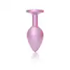 B-Series - Pearl Pink Plug Clear S. Luksusowy korek analny w rozmiarze S ze stali nierdzewnej z ozdobnym diamencikiem