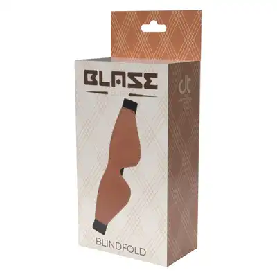 Blaze - Elite Mask Cognac Vegan Leather. Stylowa maska na oczy ze sztucznej skóry w koniakowym odcieniu