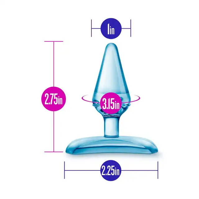Blush - Jolly Plug Purple. Niewielki, ergonomiczny, niebieski korek analny