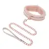 Sportsheets - S&amp;M Peaches ‘n CreaMe Fur Collar &amp; Leash Cream. Sprośna obroża ze smyczą o słodkim designie