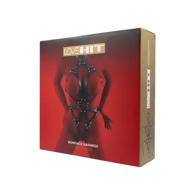 Virgite - Woman Bondage Body Harness Mod. 1 Black. Luksusowy harness wykonany z wysokiej jakości skóry ekologicznej prosto z Hiszpanii
