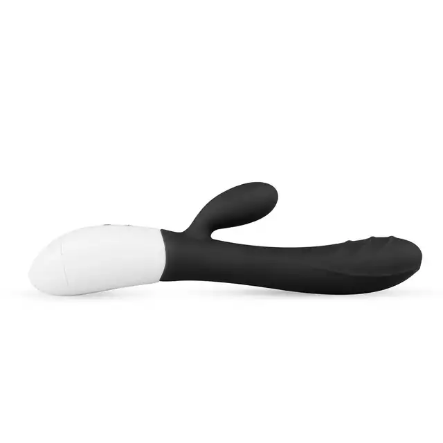 Teazers - Rabbit Vibrator Black. Czarny wibrator ze stymulatorem łechtaczki, ekscytująca stymulacja punktu G i łechtaczki