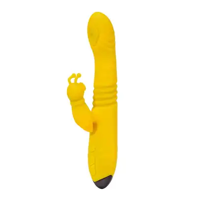 Rimba Toys - Malmö Vibrator Yellow USB. Żółty wibrator z króliczkiem. Stymulacja punktu G, łechtaczki oraz ruch posuwisty. 