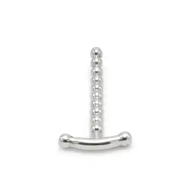 Kiotos SteelSeries - Solid Penis Plug Curved With T Handle. Zakrzywiony dilator z rączką t – 8 mm, stal nierdzewna