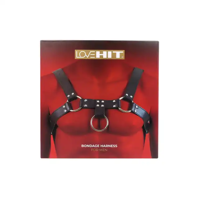 Virgite - Man Bondage Body Harness Mod. 4 Black. Harness z ekologicznej skóry, który łączy w sobie zarówno estetykę, jak i intensywność doznań!