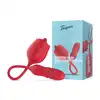 Teazers - Rose Vibrator with Thrusting Dildo. Zabawka, która łączy w sobie trzy rodzaje stymulacji: wibracje, pchnięcia oraz lizanie językiem, pełne spektrum przyjemności