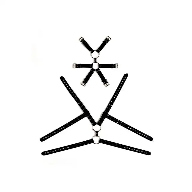 Virgite - Man Bondage Body Harness Mod. 6 Black. Elegancki harness, który zapewnia pełną kontrolę i niezrównaną intensyfikację doznań.