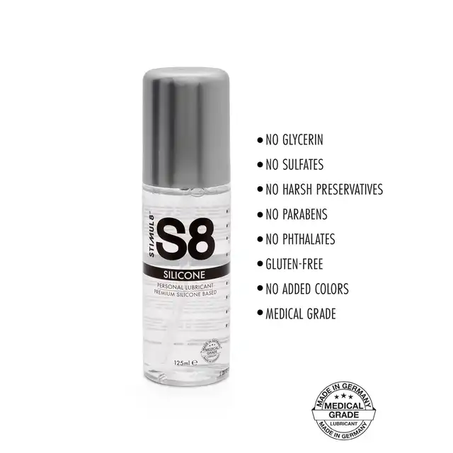 S8 - Silicone Personal Lubricant 125ml. Lubrykant na bazie silikonu, długotrwały i jedwabiście gładki poślizg
