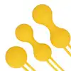 Loveline - Kegel Ball Exercise Set Lemonade Yellow. Zestaw 3 kulek gejszy do treningu mięśni kegla