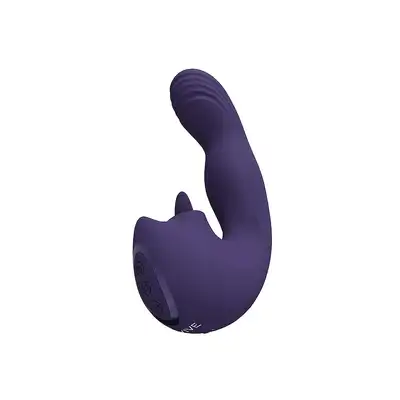 Vive - Yumi Triple Motor G-Spot Finger Motion Vibrator and Flickering Tongue Stimulator Purple. Wibrator punktu G, intensywna stymulacja dzięki ruchowi „come-hither” i wibrującemu językowi