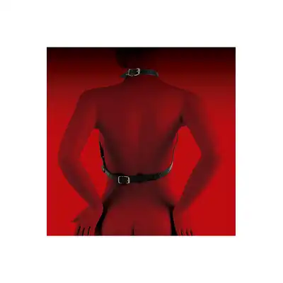 Virgite - Woman Breast Harness Mod. 1 Black. Odważny, elegancki harness na biust z wegańskiej skóry, który łączy wyjątkowy design z komfortem