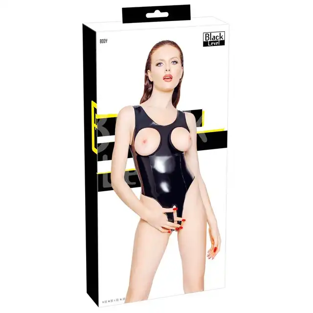  Black Level - Vinyl Body L. Winylowe body w rozmiarze L, kusząca prowokacja od góry do dołu
