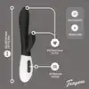 Teazers - Rabbit Vibrator Black. Czarny wibrator ze stymulatorem łechtaczki, ekscytująca stymulacja punktu G i łechtaczki