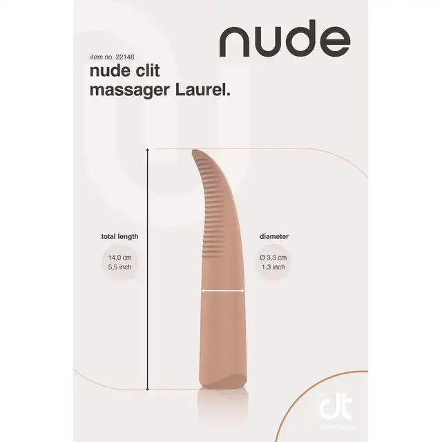 Nude - Laurel Travel Massager. Podróżny masażer do przyjemności każdego miejsca intymnego z 10 wibracjami i 3 prędkościami