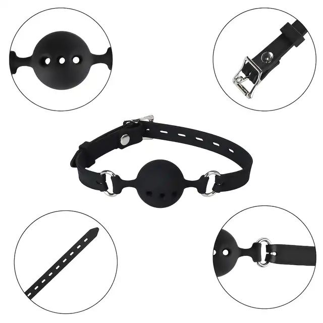 Erospace - Wild Play Mouth Gag with Silicone Ball. Knebel z silikonową piłką, subtelna kontrola i intensywne doznania