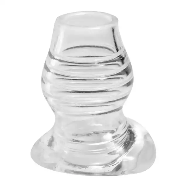 XR Brands - Cock Dock Tunel Butt Plug. Przezroczysty tunel analny o stymulującej żebrowanej strukturze, niezwykłe doznania, komfort i kontrola