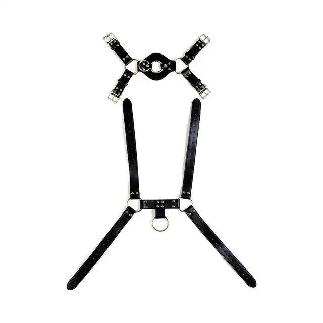 Virgite - Man Bondage Body Harness Mod. 4 Black. Harness z ekologicznej skóry, który łączy w sobie zarówno estetykę, jak i intensywność doznań!