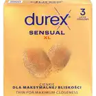 Durex - Sensual XL 3szt. Najcieńsze prezerwatywy w rozmiarze XL zaprojektowane, aby zapewnić maksymalną wrażliwość przy pełnym bezpieczeństwie i komforcie