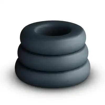 Boners - Large Cock Ring Set. Zestaw trzech silikonowych pierścieni erekcyjnych, dłuższa i mocniejsza erekcja