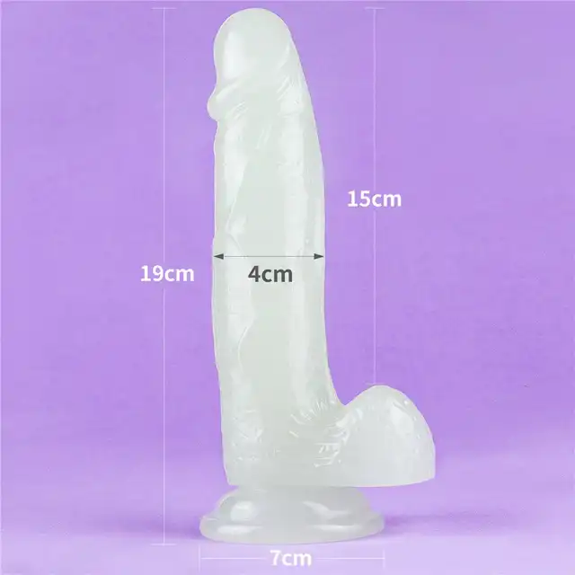 LoveToy -  Dildo 7.5'' Lumino Play. Świecące w ciemności realistyczne dildo