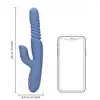 Loveline - Blue Nova Warming Rotating Beads and Thrusting Rabbit Vibrator. Ogrzewany, wibrujący wibrator z króliczkiem dla jeszcze większej przyjemności