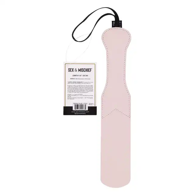 Sportsheets - Peaches `n CreaMe Paddle. Kremowa packa z wyciętą słodką brzoskwinką, uroczy gadżet BDSM