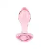Nobü - Rose Heart Plug Pink. Szklana wtyczka analna o różowym kolorze z serduszkiem w podstawie, elegancki plug