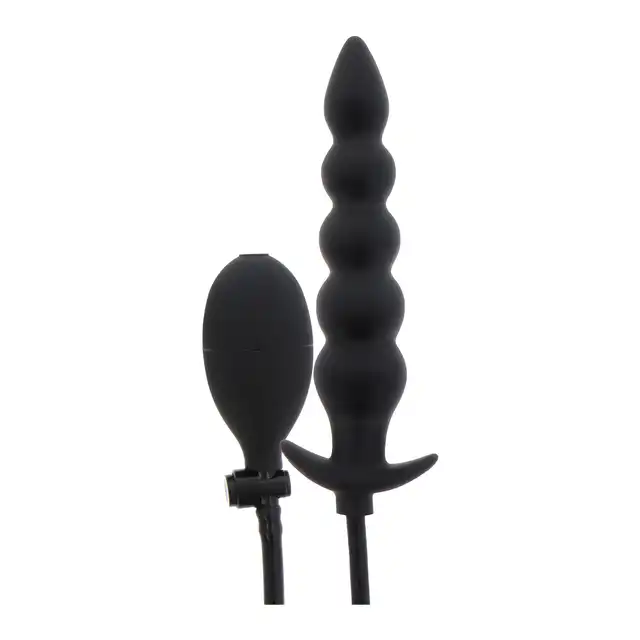 Hidden Desire - Inflatable Ribbed Plug Advance. Żebrowany długi plug analny o pompowanej konstrukcji 