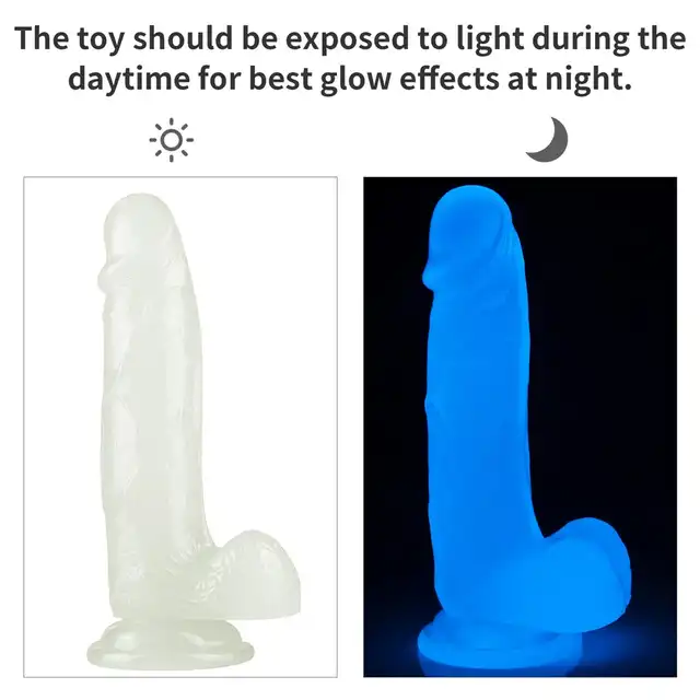 LoveToy -  Dildo 7.5'' Lumino Play. Świecące w ciemności realistyczne dildo