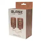 Blaze - Elite Hand Cuffs Cognac Vegan Leather. Wegańskie skórzane kajdanki na ręce o bogatym odcieniu koniaku, wyrafinowanie i klasa