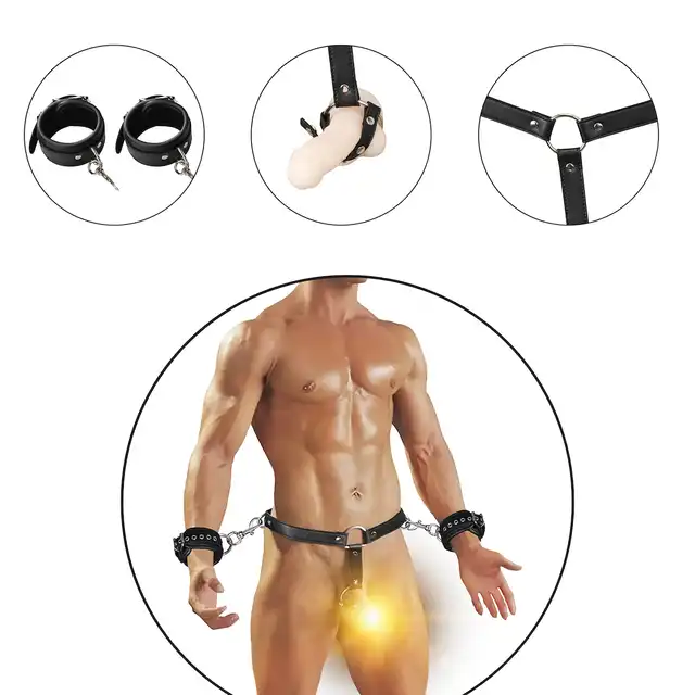 Erospace - Wild Play Male Bondage Set. Zestaw do krępowania dla mężczyzn, pełna kontrola i intensywne doznania