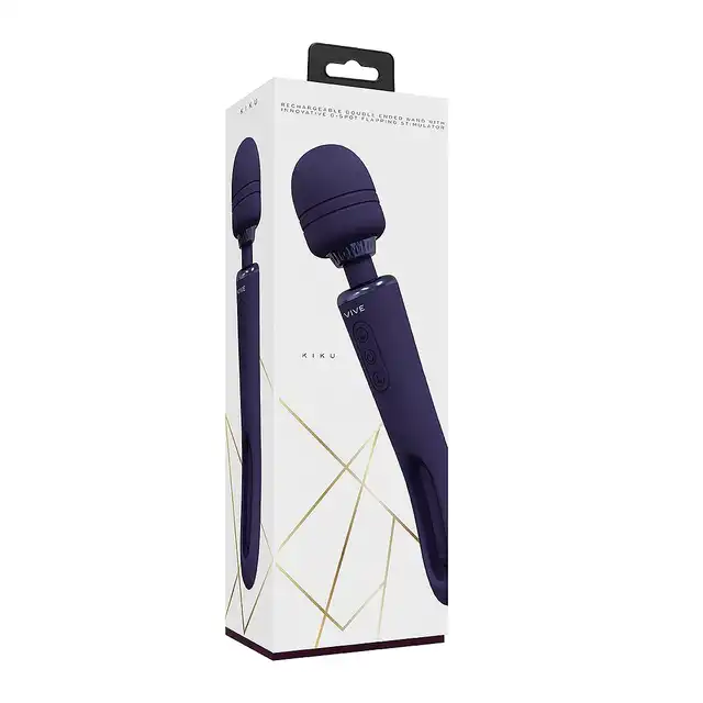 Vive Kiku - Double Ended Wand with Innovative G-Spot Flapping Stimulator - Purple