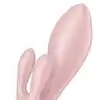 Satisfyer - Air Pump Bunny 3 Pink. Intensywnie stymulujący wibrator z króliczkiem i nadmuchiwaną końcówką dla niezrównanych doznań