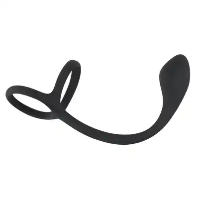 Black Velvets - Cock&amp;Ball Ring with Butt Plug - Korek analny z pierścieniami na penisa i jądra 3w1. Idealny także do stymulacji prostaty.