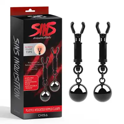 Chisa - Playful Weighted Nipple Clamps.  Eleganckie i wyrafinowane klamerki na sutki, które oferują mocne doznania bez potrzeby przekłuwania skóry. 